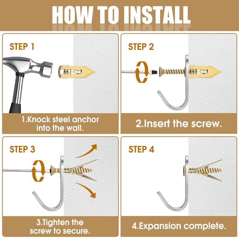 100 PCS Self Drilling Drywall Anchors with Screws – Heavy