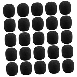 SUPVOX 50pcs Microphone Sponge Covers Soft Mic Protectors for Amplifiers Lightweight Headset Accessories Black Microphone to Install for Recording and Streaming