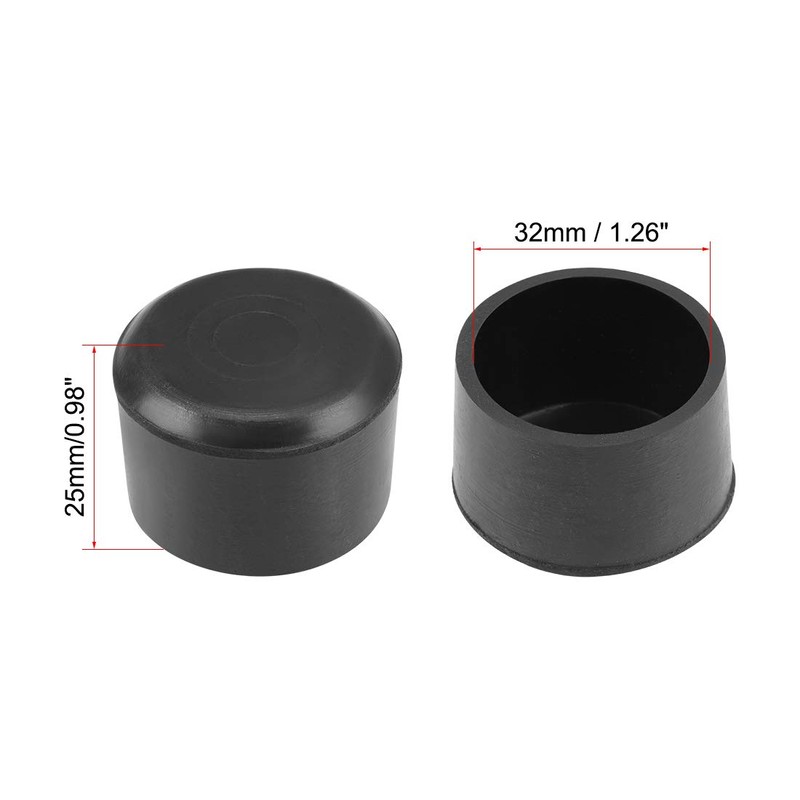 sourcing map Rubber Furniture Caps 32mm Inner Diameter Round Table