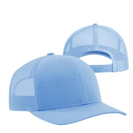TZ Promise Men Women Plain Cotton Trucker Cap with Mesh Back, Snapback Baseball Hats (US, Alpha, One Size, Baby Blue)