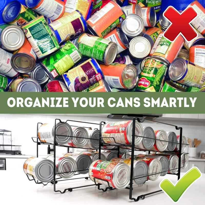 DINEST 2-Pack Stackable Soda Can Organizer - Rust Resistant Rack