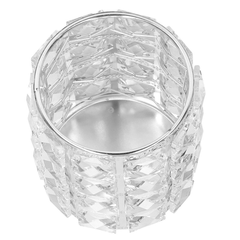 Crystal Makeup Brush Holder European Style Rounded Crystal Glass Cosmetic