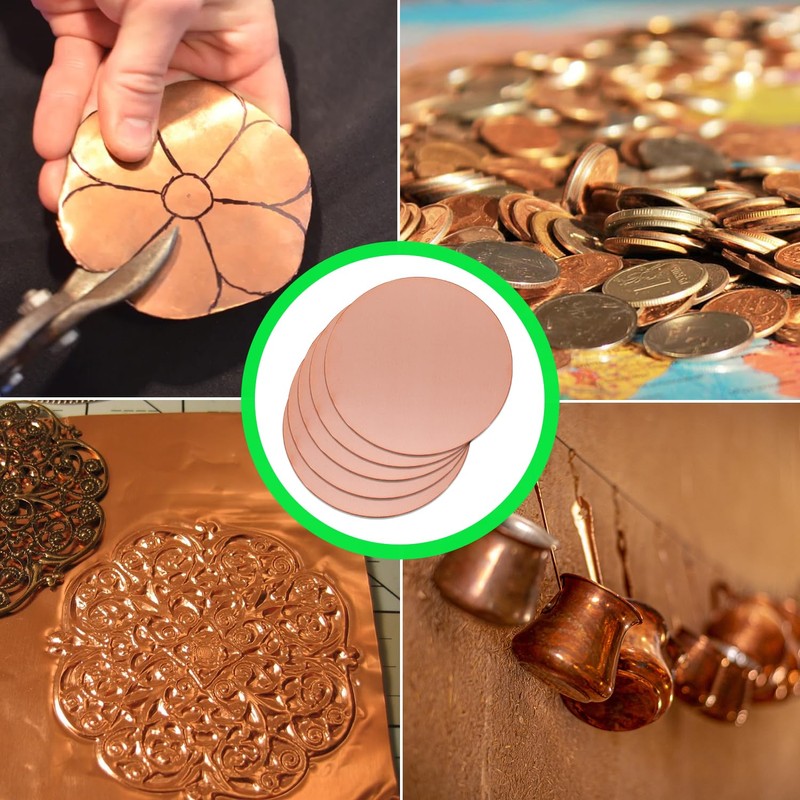 Uxney Round Copper Plate, 100 mm Diameter, 2 mm Thick