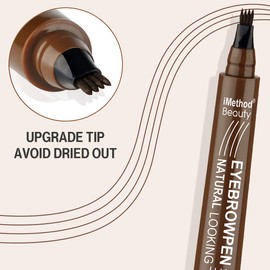 Eyebrow Pen - iMethod Upgrade Eyebrow TattooPen, Eyebrow Makeup, Long Lasting, Waterproof and Smudge-proof, Black