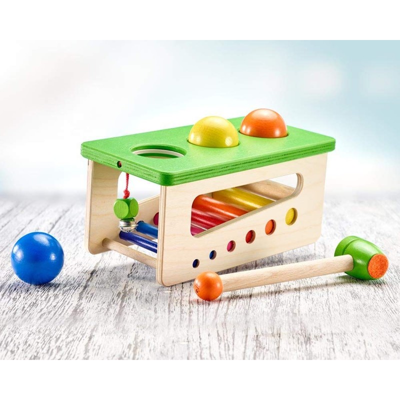 Selecta 62017 Battino wooden punch game, 22 cm, multi-coloured