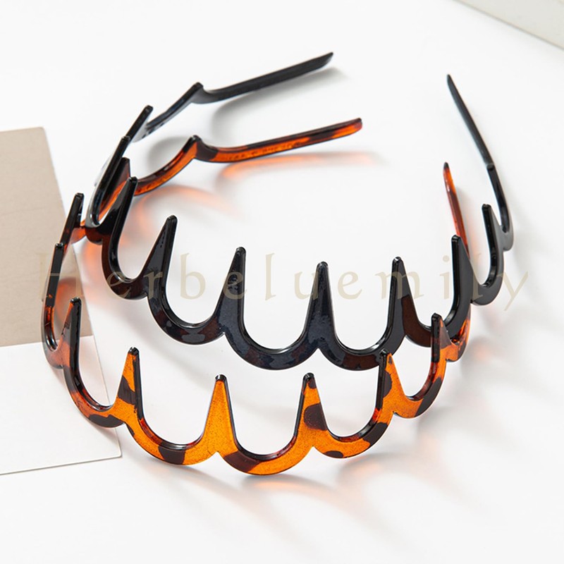 Herbeluemily Headband Hair Clip, Headband with Comb, Black