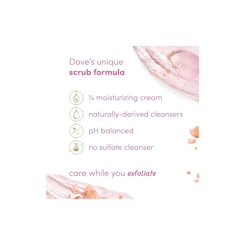 Dove Body Scrub Himalayan Salt & Rose Oil 3 Count