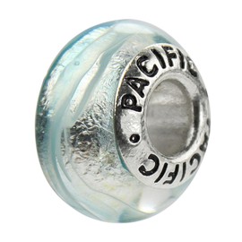 West Coast Jewelry 925 Sterling Silver Murano Glass Bead - Something Blue