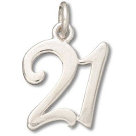 Sterling Silver Number 21 Twenty One Dangle Charm Bead For Bead Charm Bracelet