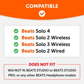 WC BandZ Solo - Silicone Headband Cover for Beats Solo Headphones by Wicked Cushions | Enhanced Comfort & Sweat Protection | for Beats Solo 4, Solo 2, Solo 3 | Black