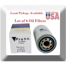 V-PRO H.D. 6 x LF3970 Engine Oil Filter Fits Motor Homes and Trucks with Cummins Engines