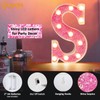 Pooqla LED Marquee Letter Lights, Light Up Pink Letters Glitter