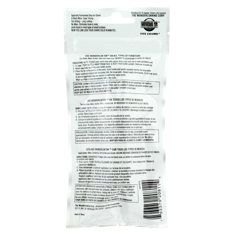 Wonderlokking Tite Chairs, Adhesive for Chair Joint and Furniture Repair