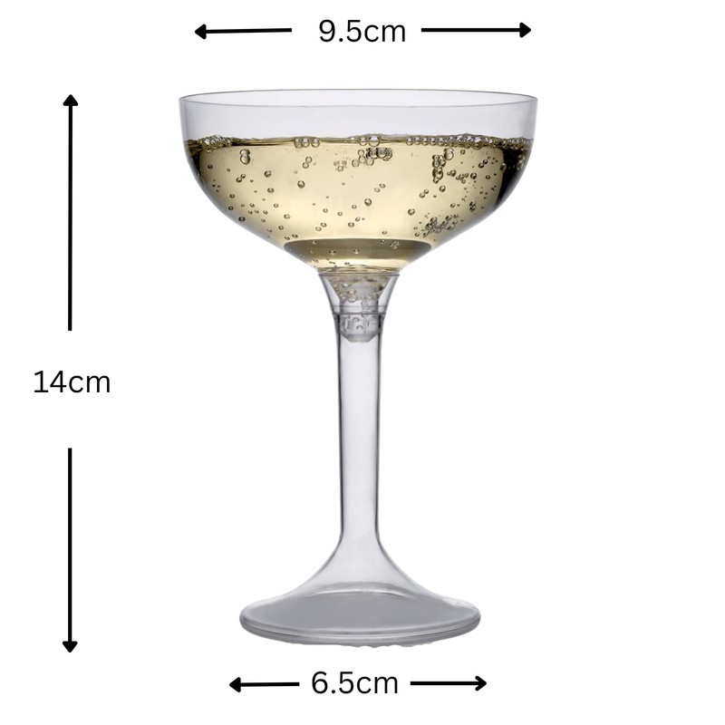 AIOS Pack of 20 Champagne Coupe Glasses Made from Recyclable