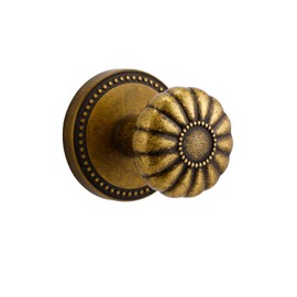 SORWDUERM Antique Brass Door Knob Passage Door Knobs Interior Door Knob for Hall and Closet,Zinc Alloy 2 Pack