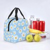 Echoserein Pretty Floral Daisy Light Blue Lunch Bag Insulated Lunch
