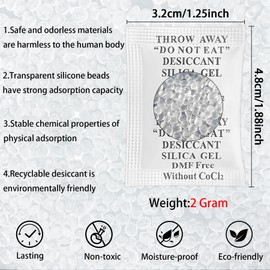 25 Pack 5g Silica Gel Desiccant Bags - Reusable Humidity Control for Camera Gear, Leather Goods & Collectible Storage (25)