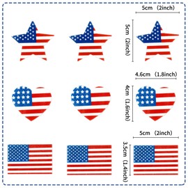 56 Pcs Edible Cupcake Toppers for 4th of July – Patriotic Independence Day Decorations for Cupcakes, Red White Blue USA Flag Party Supplies (Style 1)