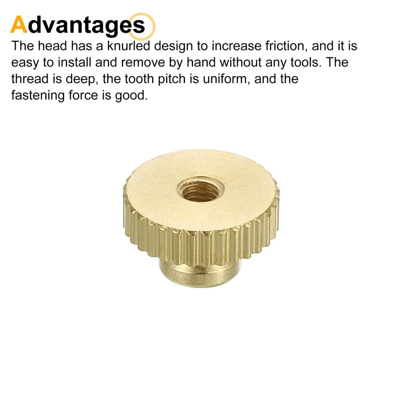 sourcing map Knurled Thumb Nuts, 20pcs M3 x D11mm x