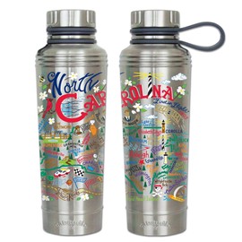 Catstudio North Carolina Stainless Steel Water Bottle | BPA Free Triple Wall Insulation with Non Slip Bottom | Great for Running, Hiking, Sports, & Travel