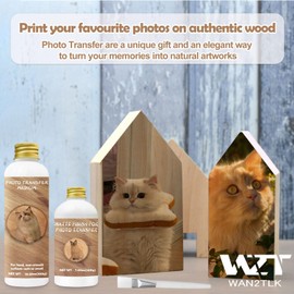WAN2TLK Photo Transfer Medium 300ml Set, Gel Medium for Photo Transfer, Image After Transfer Clear Without Fading, Image Transfer Gel for DIY Arts & Crafts, Home Decor (300ML/Matte)