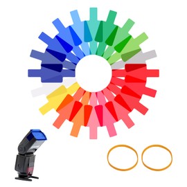 20 Pcs Gel Light Filter Sheet Color Gel Filter Kit, Color Film Plastic Sheets Flash Gel Kit, Correction Daylight Filter Conversion for Photo Studio Strobe Flash LED Video Light, 20 Colours