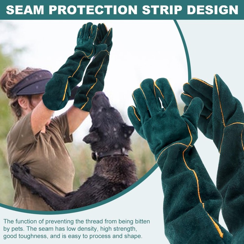 XuYelora 23.6inch Animal Handling Gloves Bite Proof with 40inch Collapsible