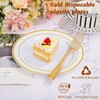 Supernal 102pcs White and Gold Plastic Plates Disaposable Heavy duty,