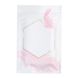 Double Sided White-Pink Smell Proof Resealable Flat Storage Packaging Food, Candy, Cookies treat Bags for Small Business, Bulk, Home Use, Beauty Sample (1000, 2.76 inch x 3.94 inch)
