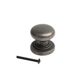 HARMAC HOUSE Vintage Cabinet Knobs 4 Pack Heavy Duty Antique Bronze Round Pull Handles, 32mm Diameter,Solid Kitchen Cupboard, Dresser, Bathroom Wardrobe Door Drawer Handle Mushroom Handles Knobs (4)