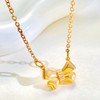 Gold Bow Knot Necklace Ring Set Bowknot Ribbon Necklace Ring