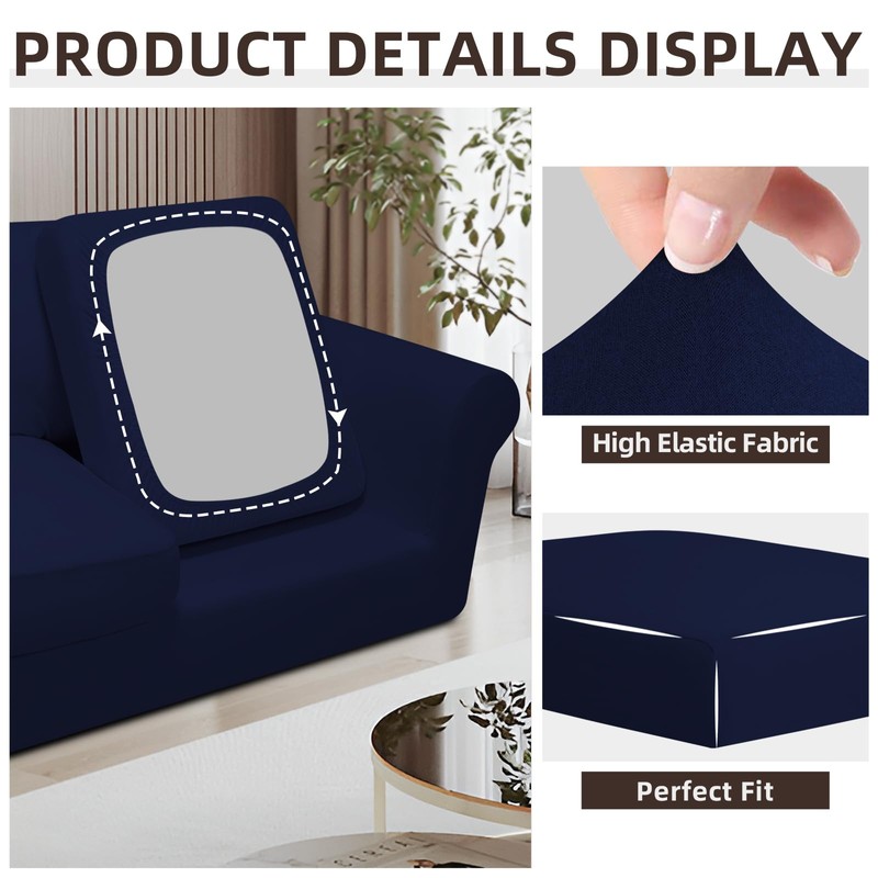 Easy-Going 5 Pieces Stretch Loveseat Cover Washable Loveseat Slipcover Set