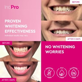 InoPro Teeth Whitening Strips 7 Treatments Kit - Sensitive Teeth Whitener Peroxide F...