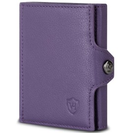 VON HEESEN Credit Card Holder Credit Card Holder, Violet, Mini coin compartment