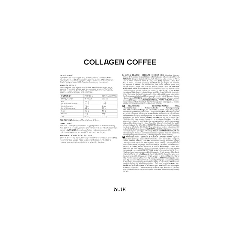 Bulk Collagen Coffee, Hazelnut Mocha, 500g