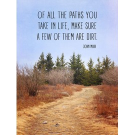 Of All The Paths You Take in Life, Make Sure a Few of Them Are Dirt John Muir Inspirational Quote Print. Fine Art Paper, Laminated or Framed
