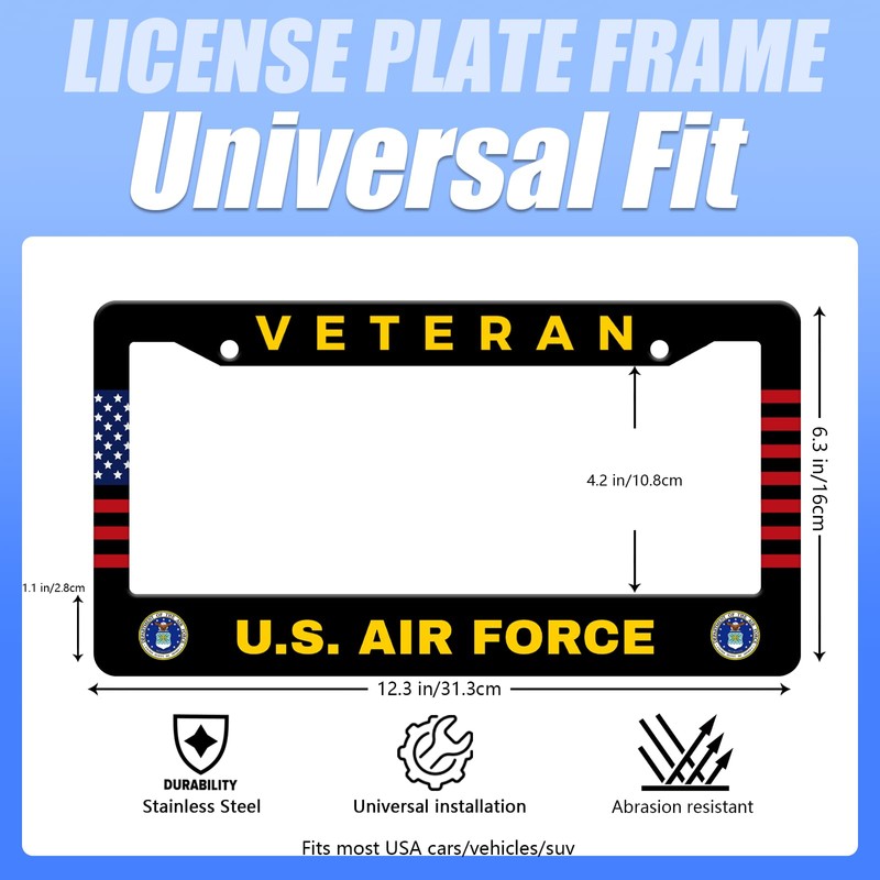 License Plate Frame US Air Force Veteran License Plate Frame