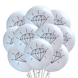 Malayan Products Diamond Balloons 12 Count Latex, Jewelry Birthday Decoration, Caret Gem Jewel Event Supply, 12 Inch Standard Size