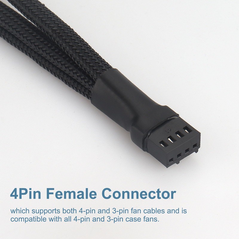 VWEICYY Fan Hub, 1 to 3 Compatible 3PIN/4PIN PC Fans