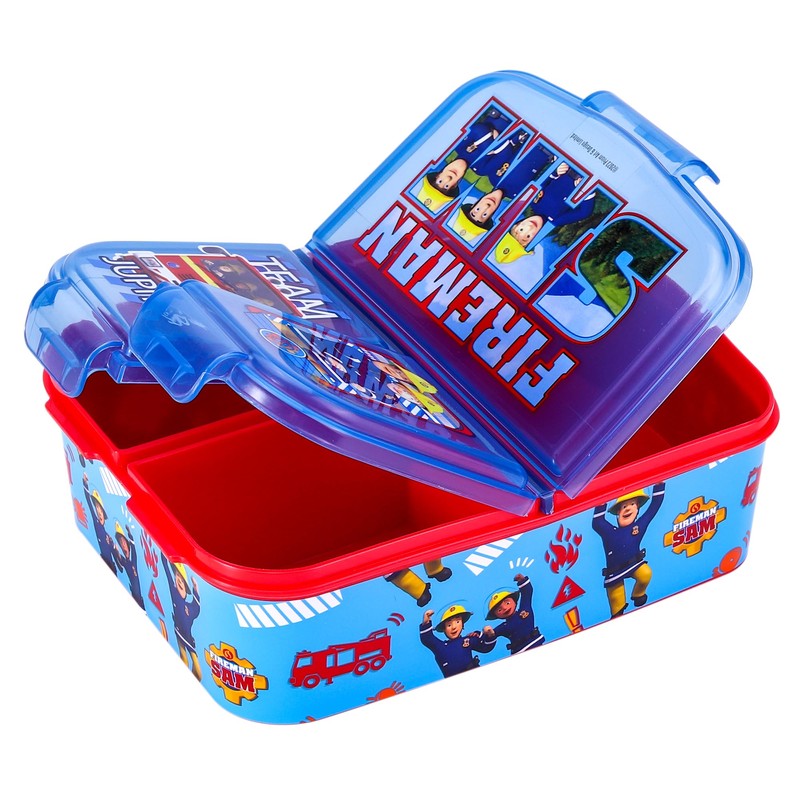Zawadi Global Fireman Sam Kids Childrens Multi Compartment Rectangular School