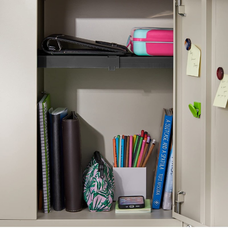 LockerMate Adjust-A-Shelf Locker Shelf, Easy to Use, Extends to Fit