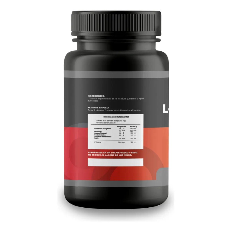 Suplemento Tirosina 500mg Cápsulas Aminoácidos Libre Gluten