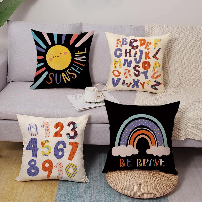 Fjfz Back to School Classroom Decorative Throw Pillow Covers 18