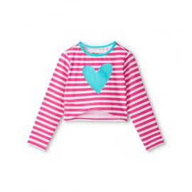 Hatley Girls' Swim Full Sleeve Cross Over Coverup, Candy Stripes, 5 Years