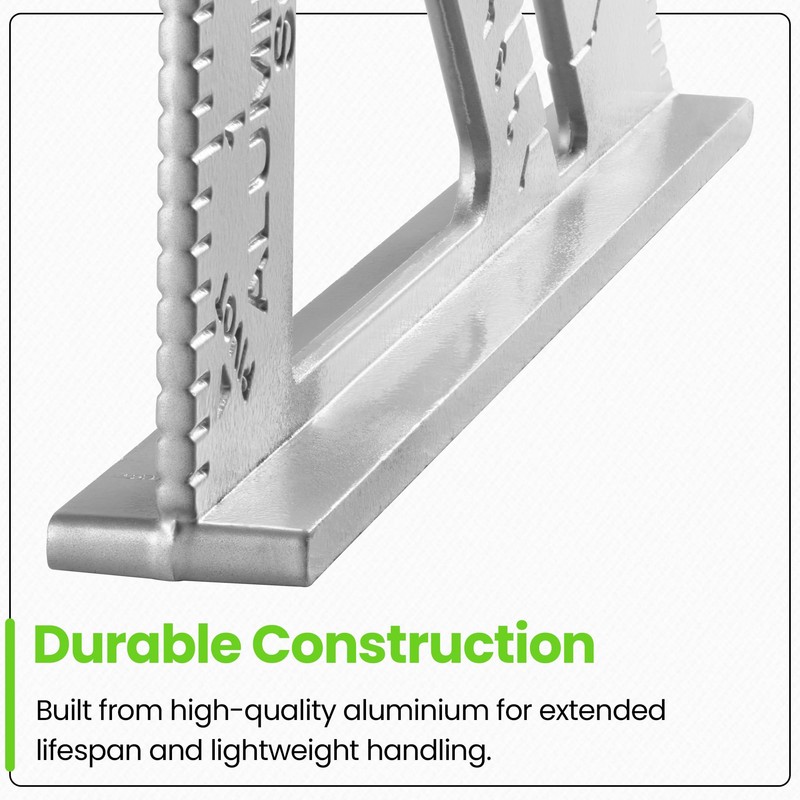 Hardys 7" Aluminium Combination Square - Straight Edge Tri Speed