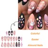 24 Pcs Easter Press on Nails Almond Shaped Fake Nails