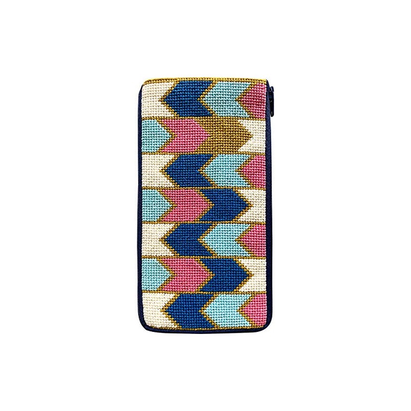 Alice Peterson Stitch & Zip Geometric Arrows Needlepoint Eyeglass Case