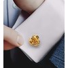 Jonwo Rose Flower Cufflinks and Tie Pin Set Regular Necktie