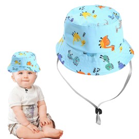 Tidyworm Baby Hat, UV Protection, Summer, Children's Sun Hat, Cute, Dinosaur, Kids Bucket Hat, Baby Hat, Sun Protection, UV Protection, Girls, Boys, Kindergarten, Nursery, blue (light)