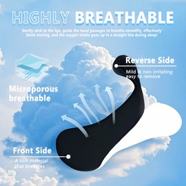 FLETUTE 60 Nasenpflaster Anti-Schnarch Strips, Extrastarker Halt für Sport & Schlaf – Hypoallergen, Öl/Schweißresistent, 6cm Universal Nasenstrips​